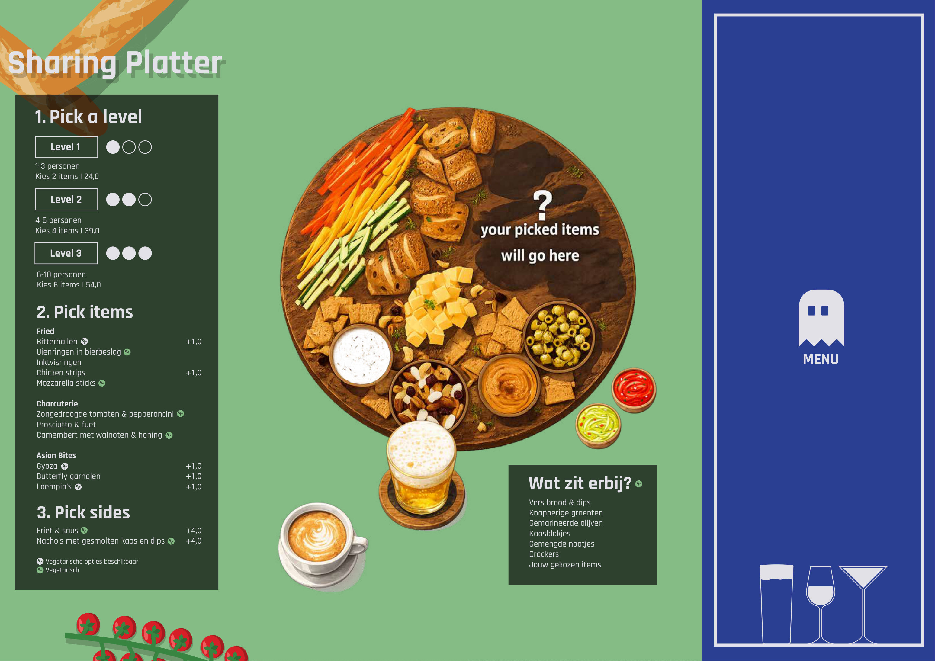 Barkeet menukaart — sharing platter